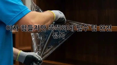 이사, 힘들지만 똑똑하게! 필수 팁 완전 정복